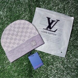 Louis Vuitton Checkered Gray Beanie